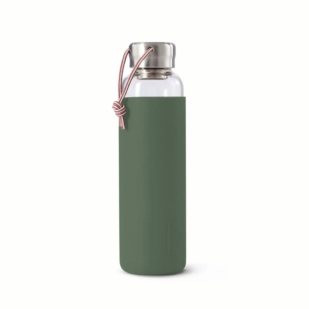 Black & Blum Glass Water Bottle Olive