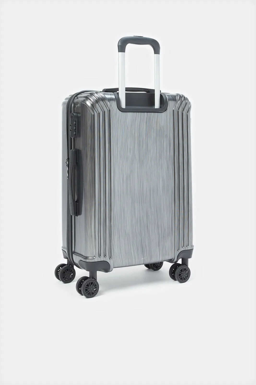 Black Textured Trolley Luggage Trolley (20 Inch)