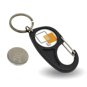 Blank Plastic 25mm Insert Carabiner Trolley Coin Keyring - Pack of 10