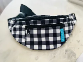 BLK/WHITE CHECK FANNY PACK