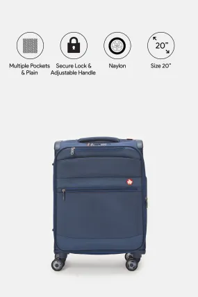 Blue Soft Trolley Luggage (20 Inch)