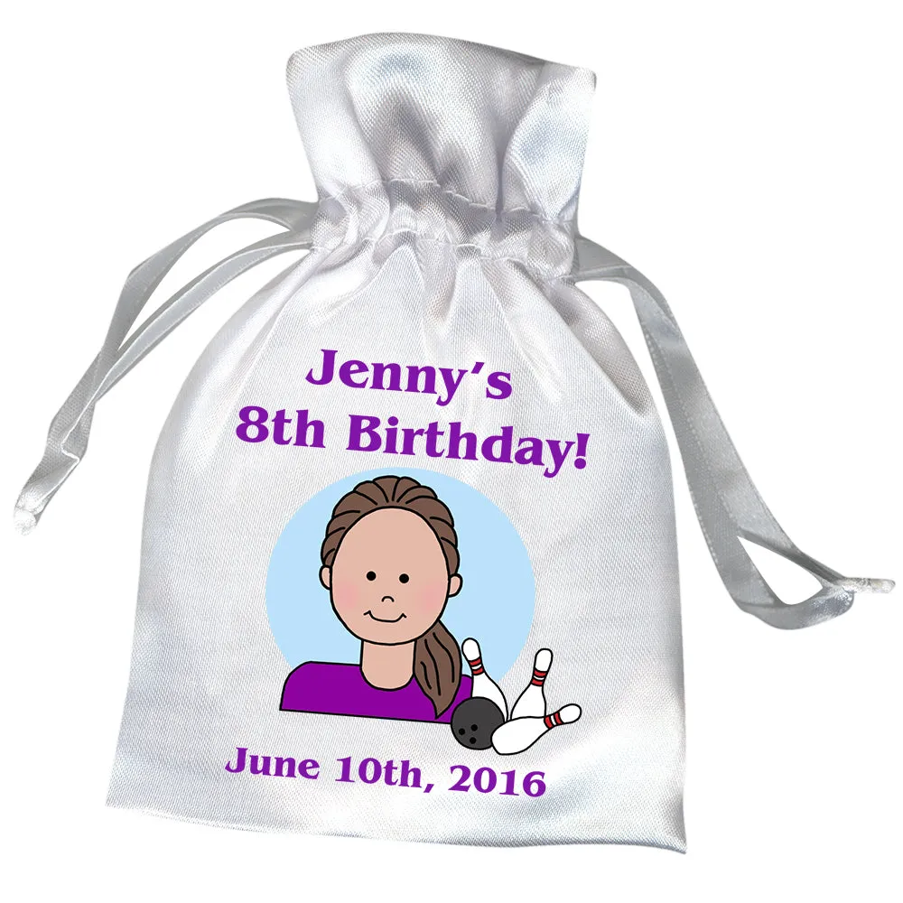 Bowling Kid Party Favor Bag - Girl