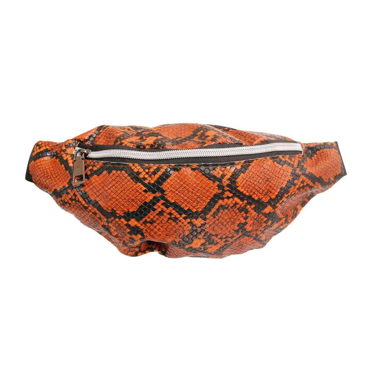 Brown Faux Snake Skin Fanny Pack Waist Bag