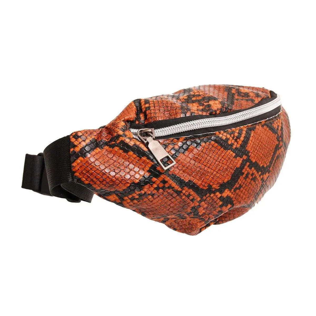 Brown Faux Snake Skin Fanny Pack Waist Bag