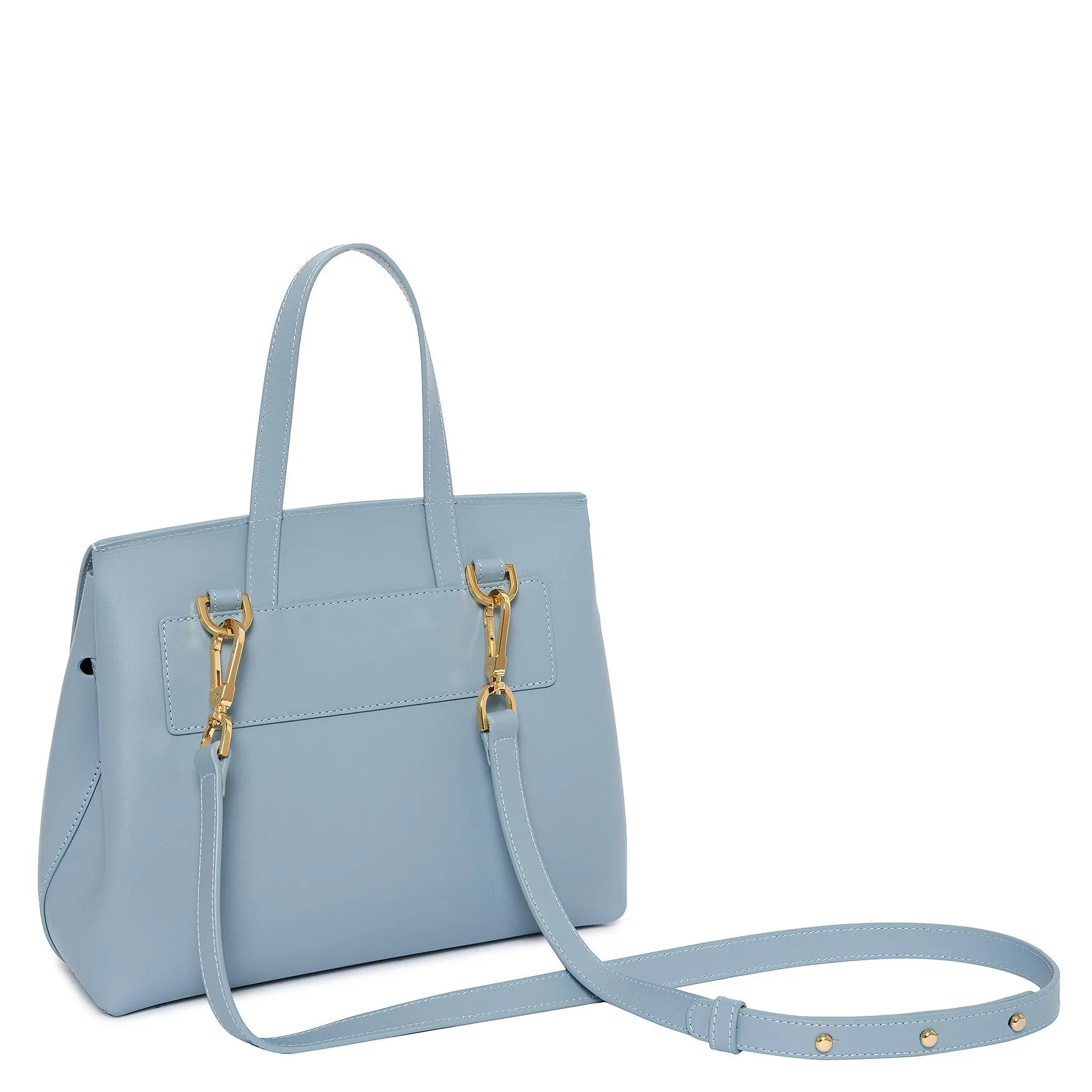 Calf Mini Lady Bag - Grey Blue