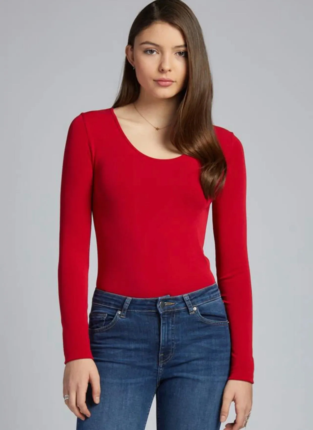 C'EST MOI BAMBOO LS SCOOP NECK TOP