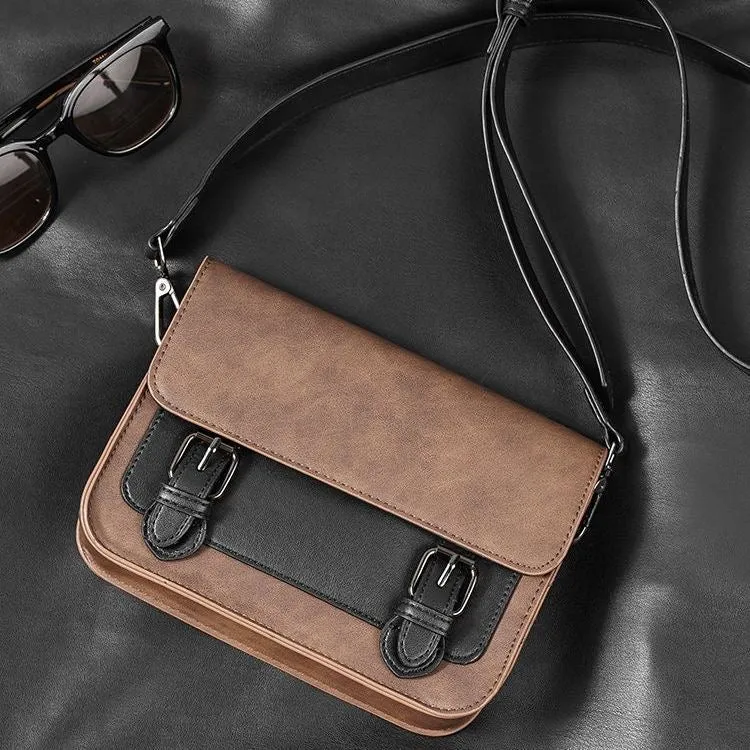 Classic Buckle Messenger Crossbody Bag