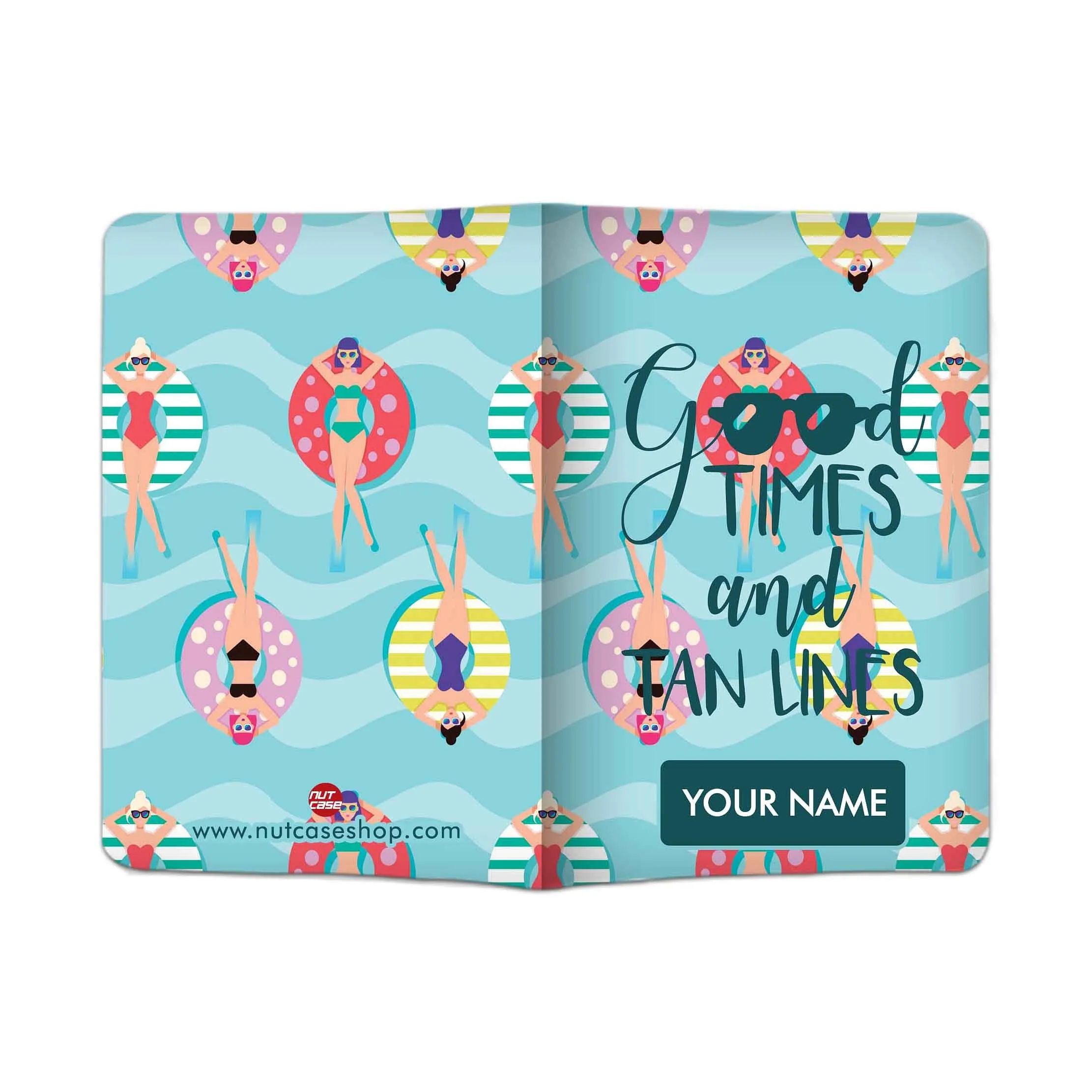 Classy Personalized Cute Passport Cover -  Good Times And Tan Lines