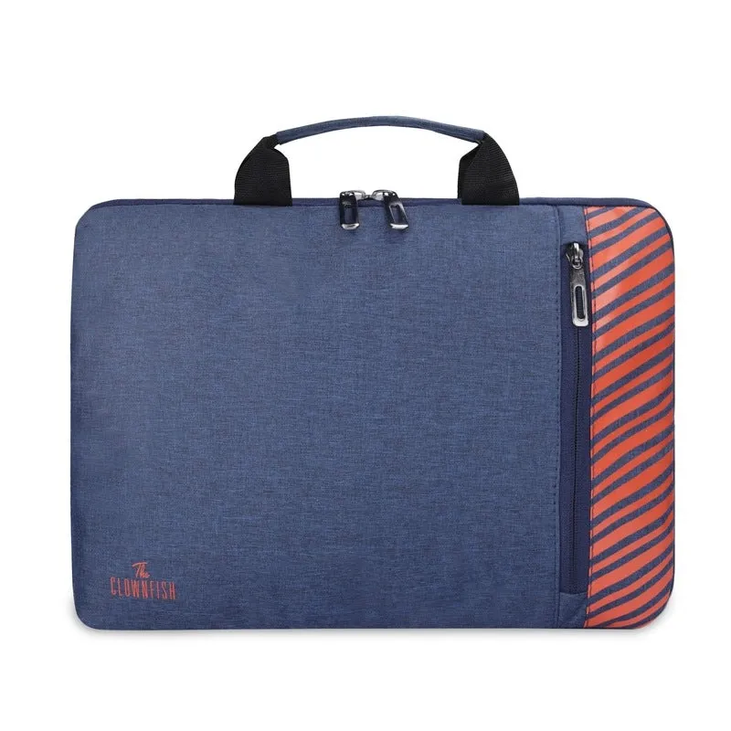 Combo: Polyester 14 inch Laptop Sleeve & Travel Pouch | Ideal for Business & Travel | Blue