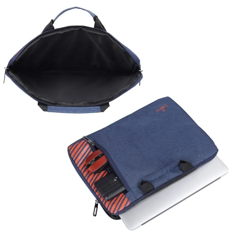 Combo: Polyester 14 inch Laptop Sleeve & Travel Pouch | Ideal for Business & Travel | Blue