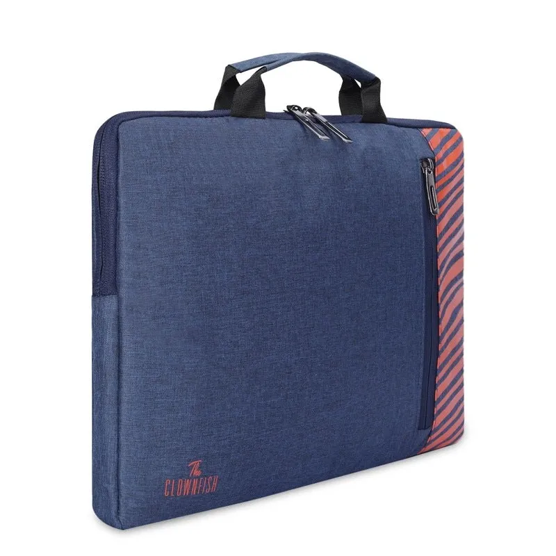 Combo: Polyester 14 inch Laptop Sleeve & Travel Pouch | Ideal for Business & Travel | Blue