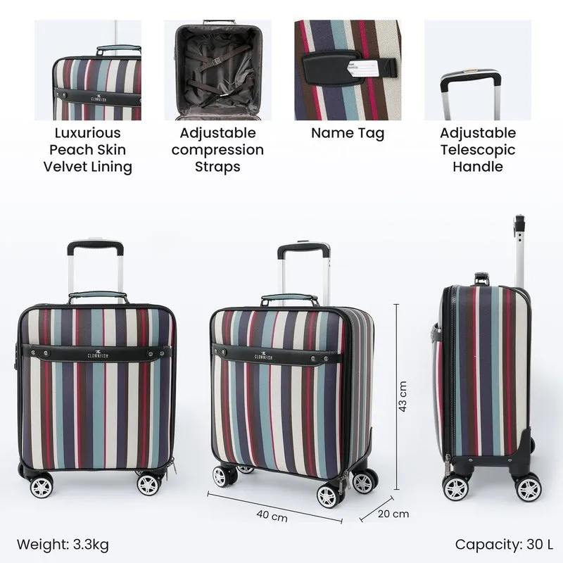 Compact Cabin Trolley Bag - Lightweight, Water Resistant | Mute Wheels | 30L | Multi-Colour