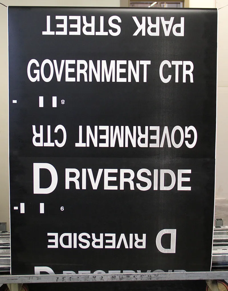 Complete MBTA Green Line Type 7 LRV Side Destination Roll Sign Curtain (AH-6624-1)