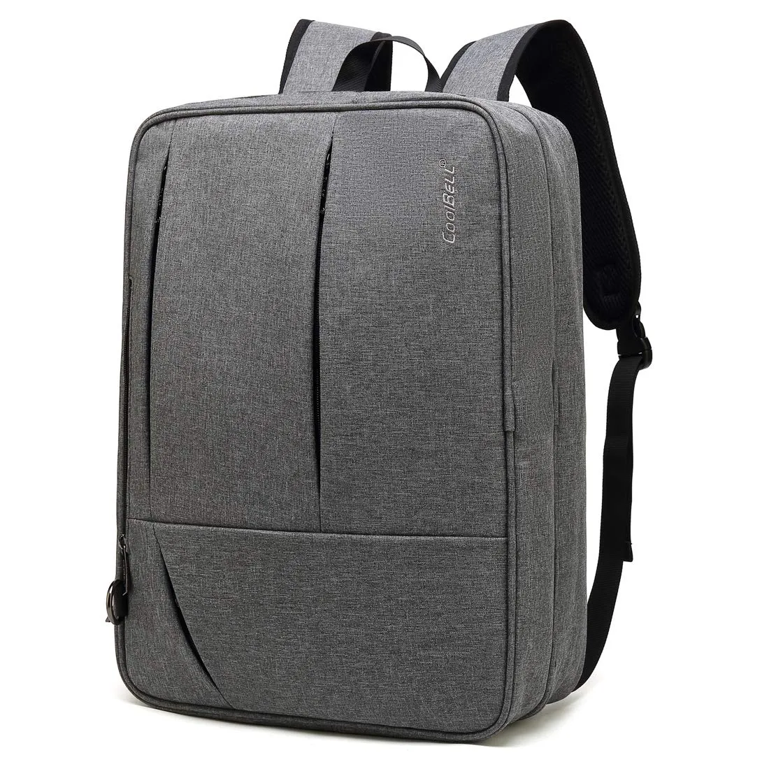 CoolBELL 2 in 1 Convertible Nylon Business Backpack for 17.3 inch laptop Messenger Bag (Grey)