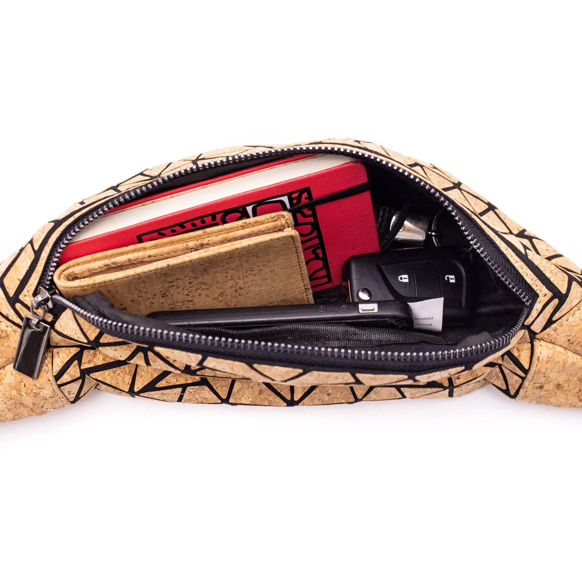 Cork Vegan Geometric Fanny Pack- BAG-2067