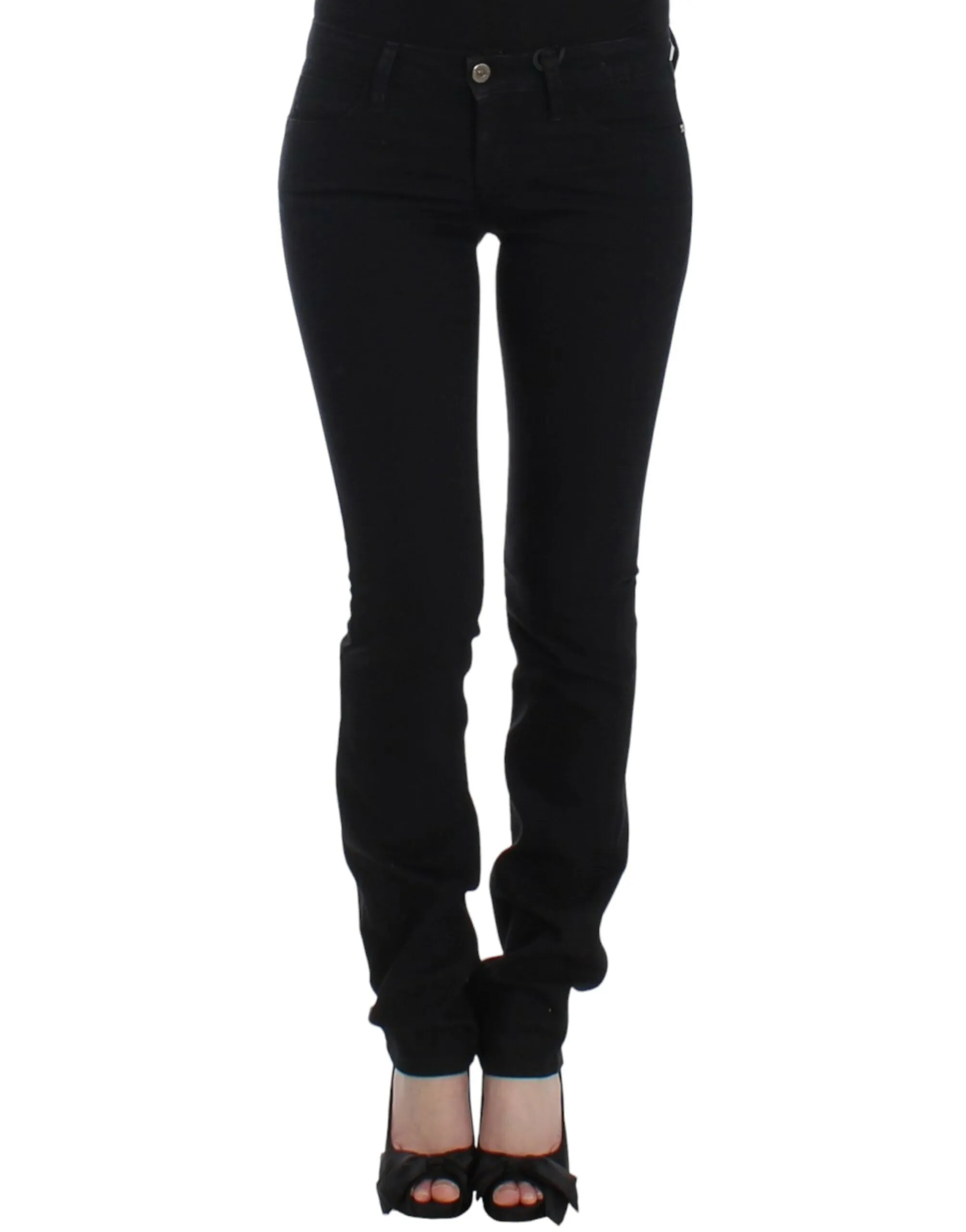 Costume National Elegant Black Straight Leg Jeans