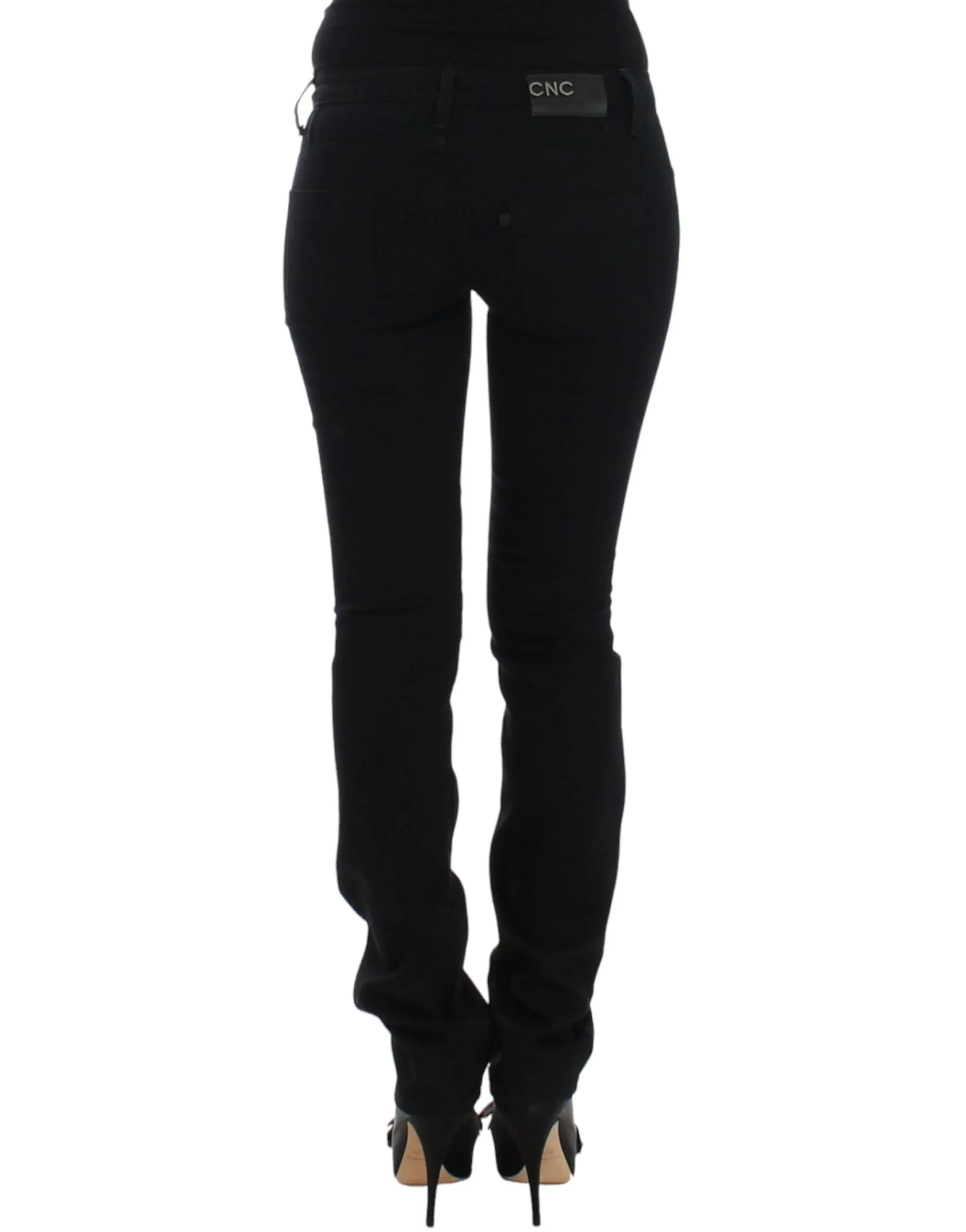 Costume National Elegant Black Straight Leg Jeans