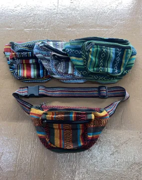 Cotton 3-Pocket Adjustable Fanny Pack (Assorted)