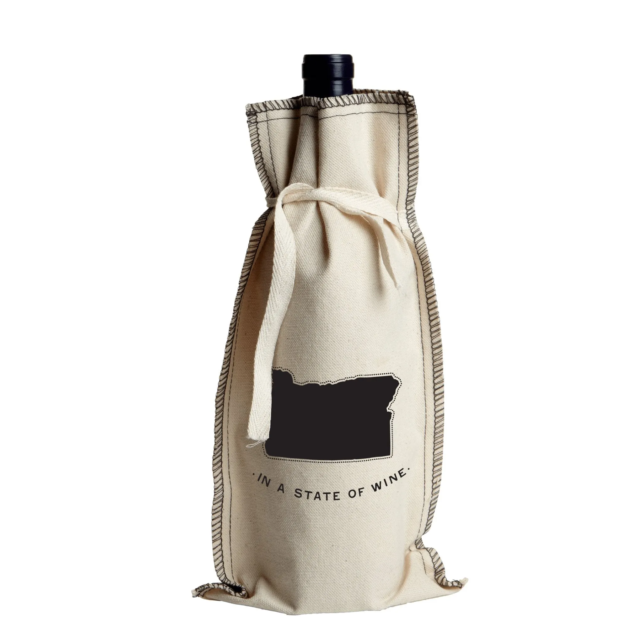 Cotton Tie Coverstitch Wine Gift Bag Oregon State of Wine