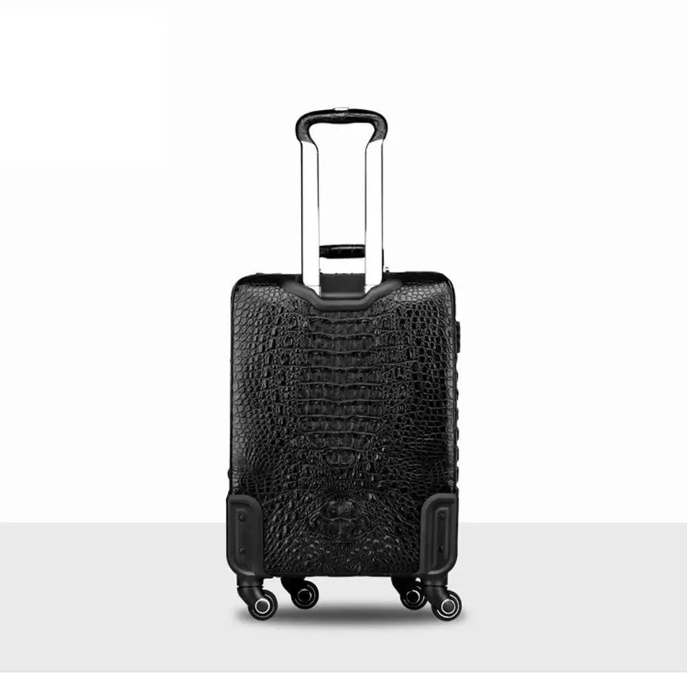 Crocodile Leather 4-Wheeled Trolley Case Travelling Luggage Bags