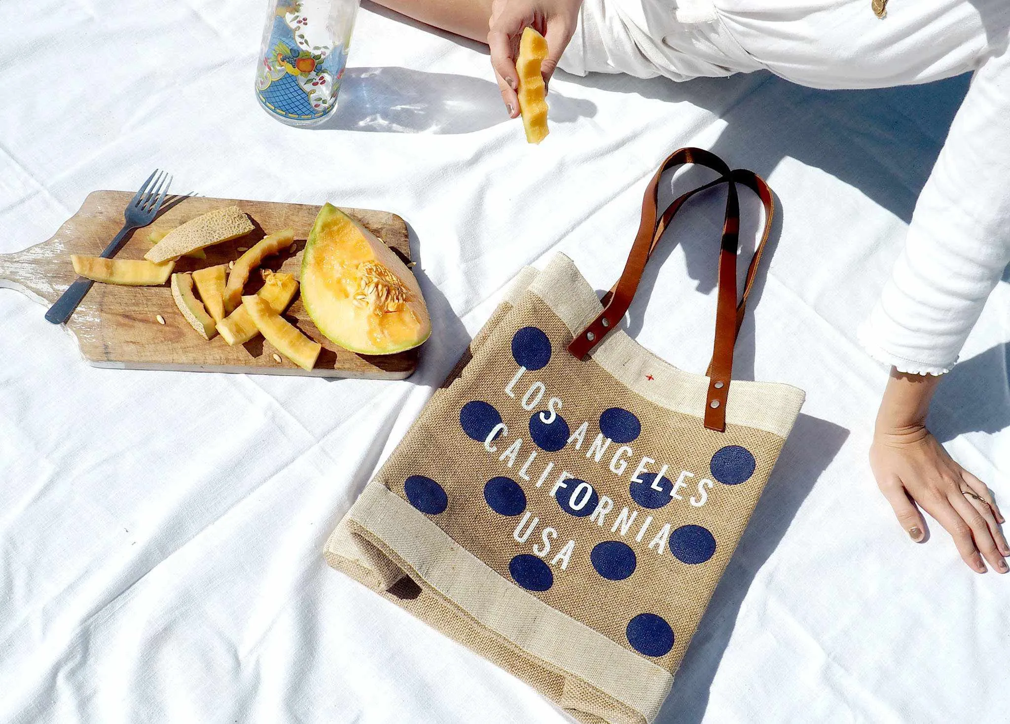 Customize Your Polka-Dot Tote in Navy