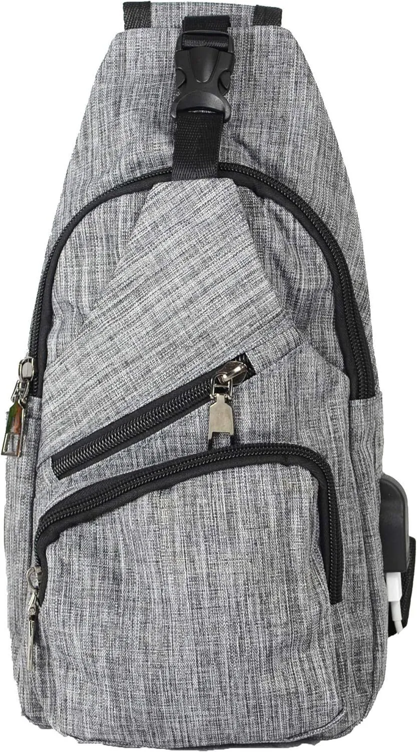 Daypack Nupouch Antitheft Usb Charging Connector Large Grey 2869