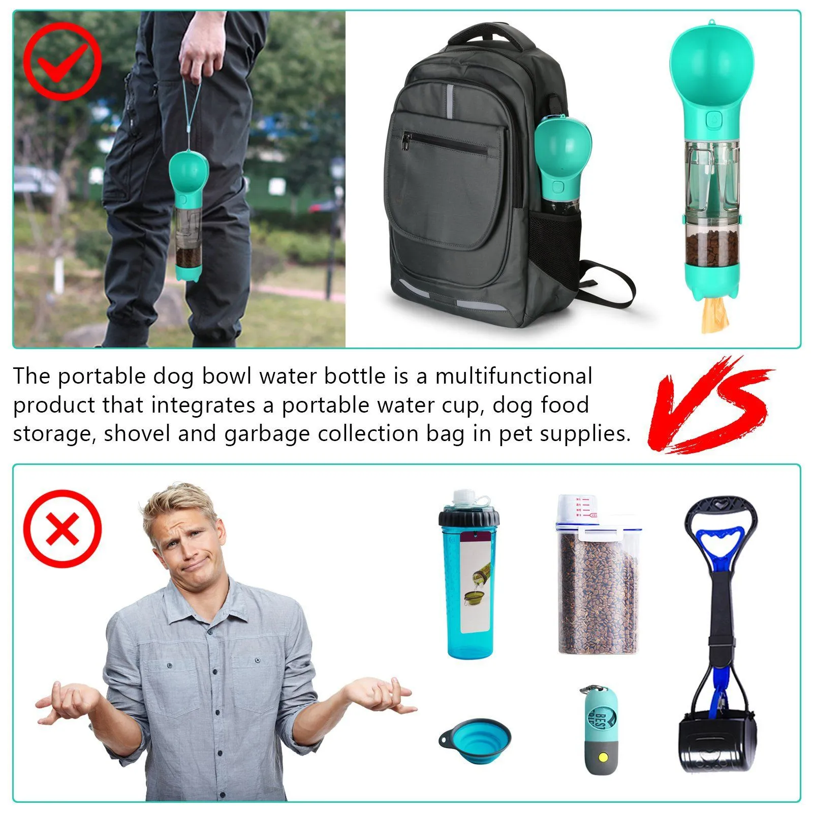 Dog Water Bottle Portable Leak Proof for Hiking Climbing Travel