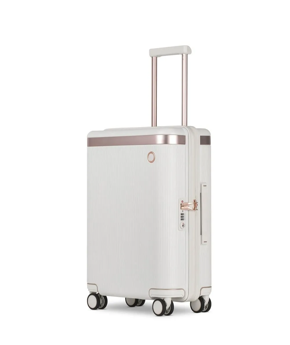 Echolac Shogun Classic 20" 4 Double Wheel Cabin Luggage Trolley Ivory White - CTA148 Ivory White 20