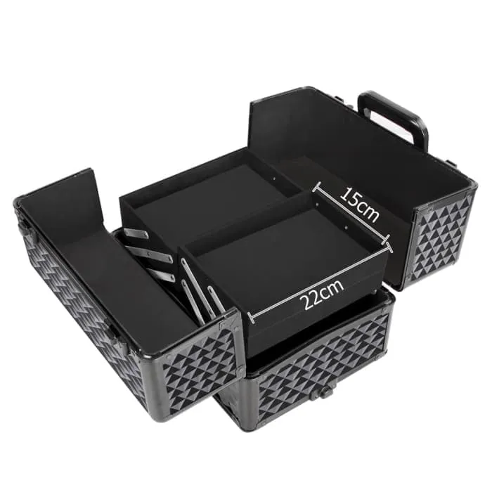 Embellir 7 In 1 Portable Cosmetic Beauty Makeup Trolley - Diamond Black