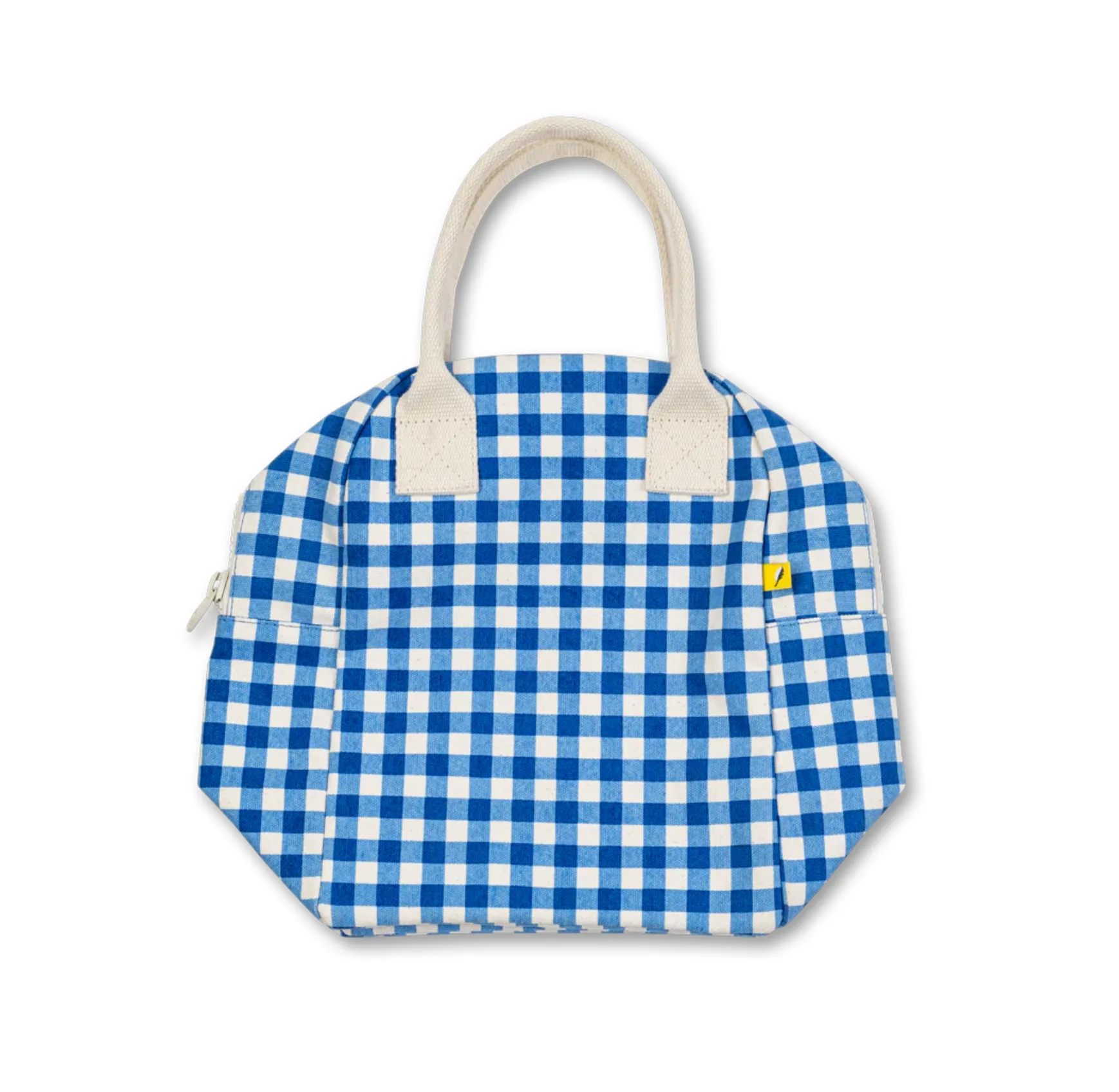 Fluf Zipper Lunch Bag - Blue Gingham