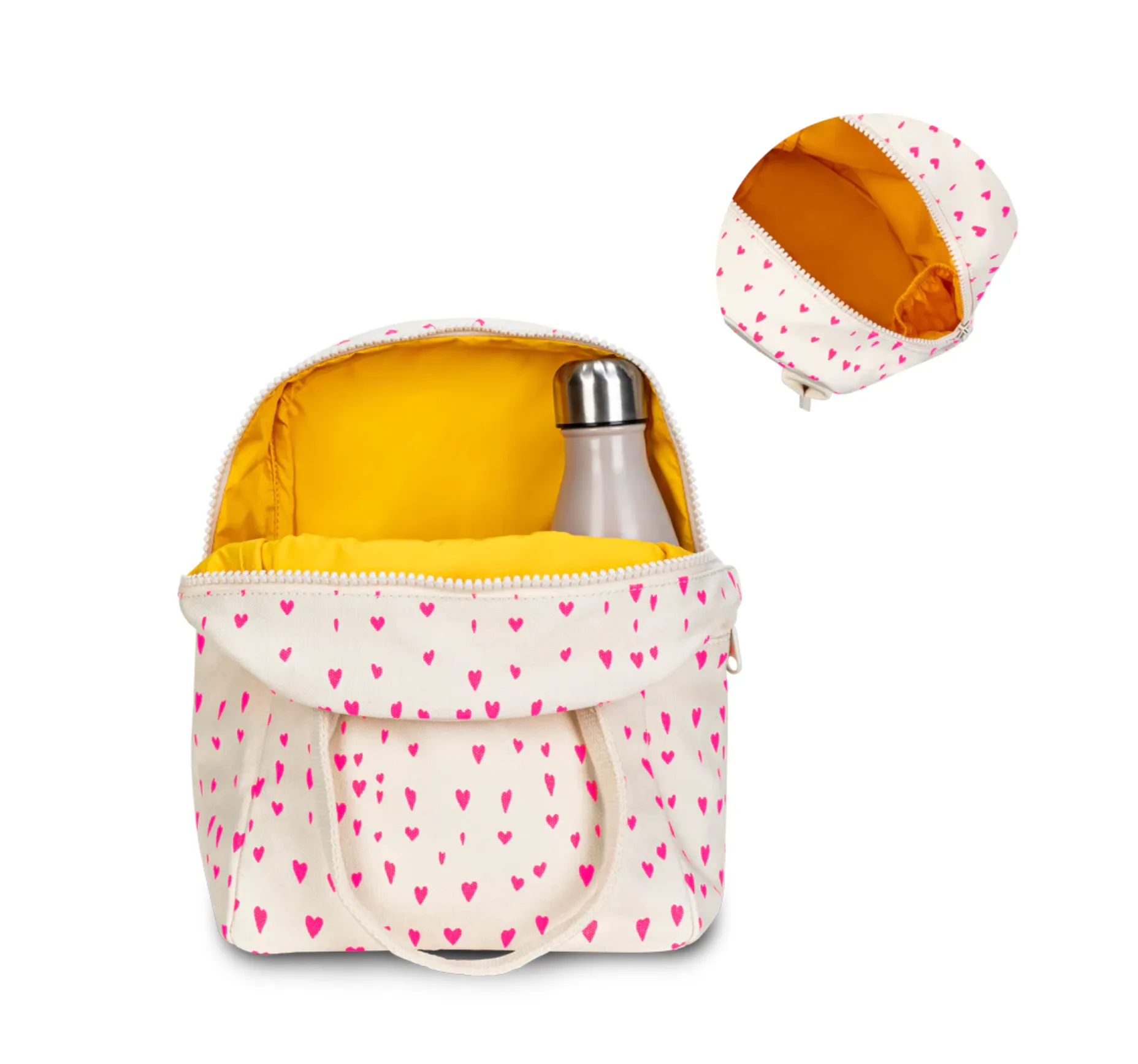 Fluf Zipper Lunch Bag - Tiny Hearts