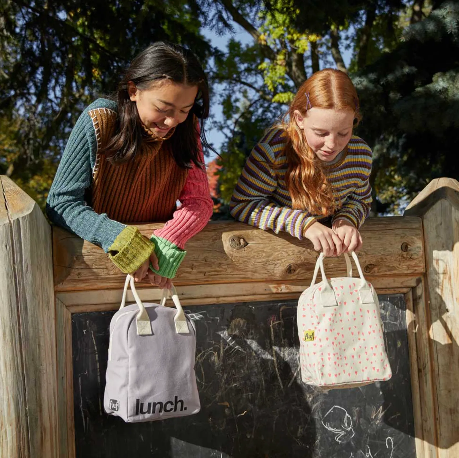 Fluf Zipper Lunch Bag - Tiny Hearts