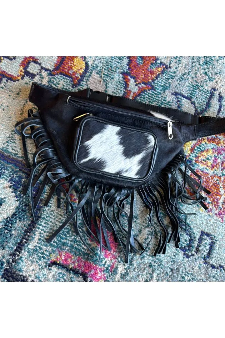 Fringe Cowhide Fanny Packs