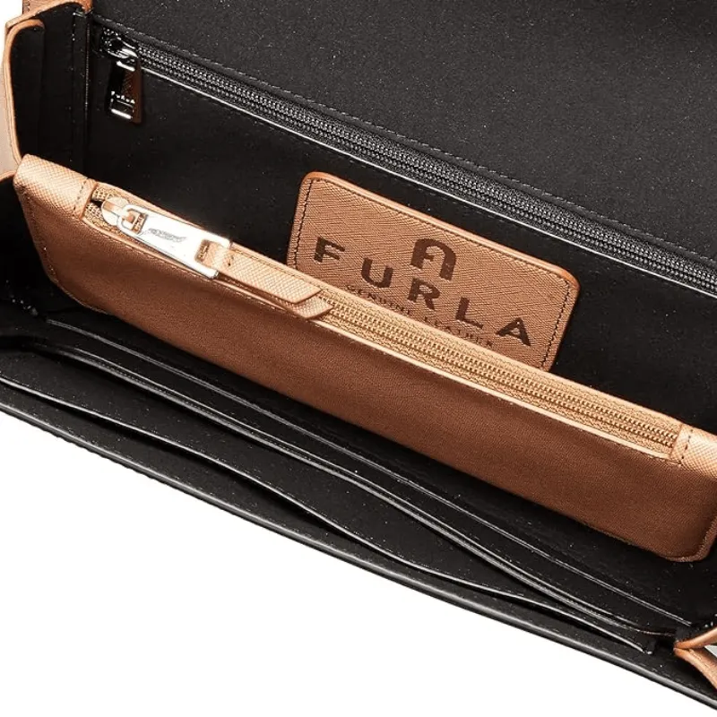 Furla Splendida Small Shoulder Bag - Nero   Cognac