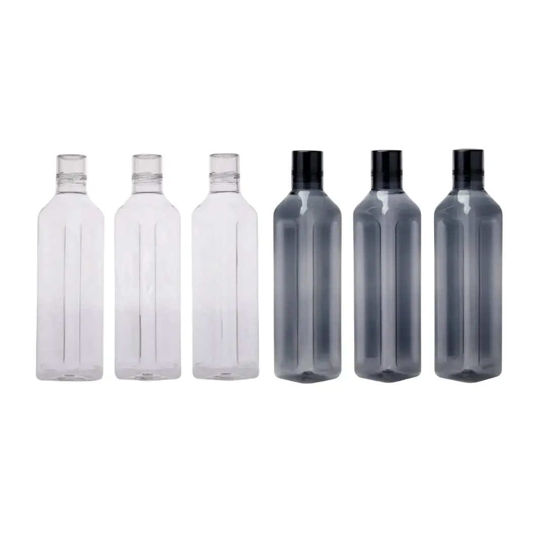 GALOOF Plastic Water Bottle Set Of 6 1000ML | Fridge Water Bottle Set