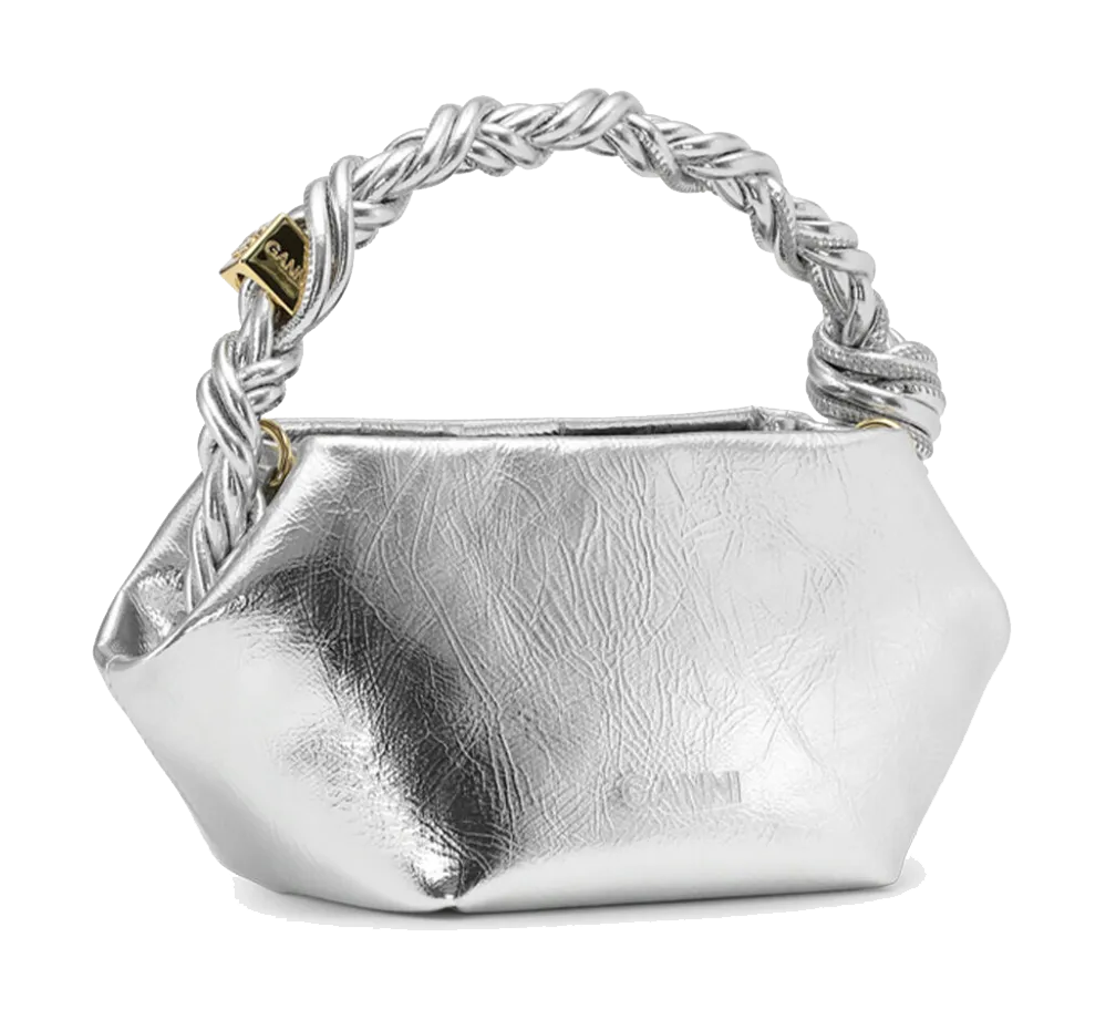 GANNI BOU BAG MINI SILVER