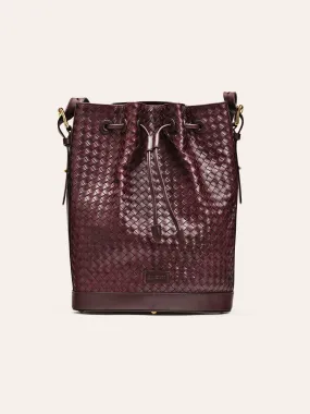 Gaya Dark Maroon Dama Bucket Bag