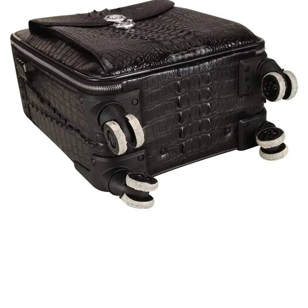 Genuine Crocodile Leather Luggage Roller Trolley Case 4 Spinner Wheels Travel Bags