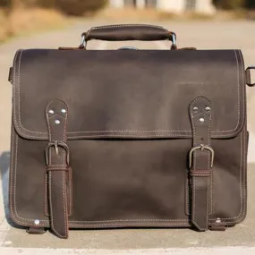 Handmade Rugged Leather Briefcase Satchel Messenger Laptop Bag