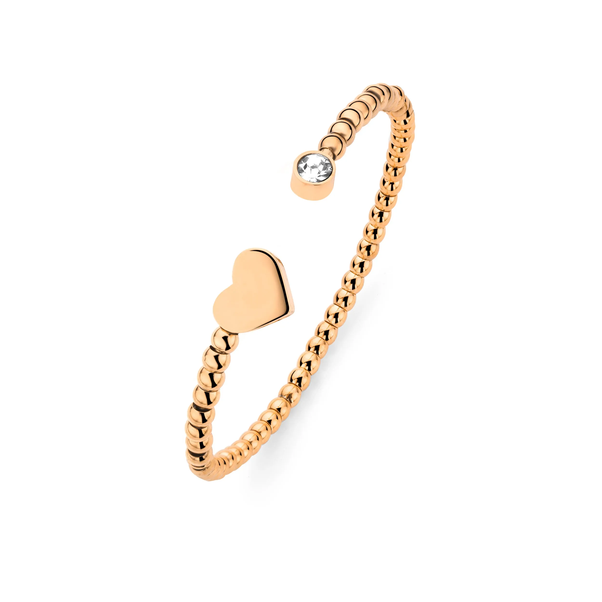 Heart ball bangle rosé gold