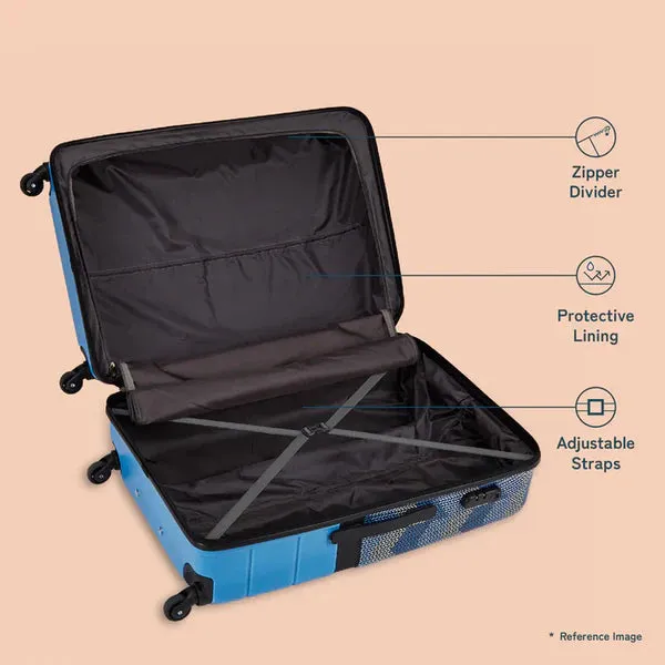 Himachal Chevron Blue Raahi Trolley Bag Combo (Medium & Large)