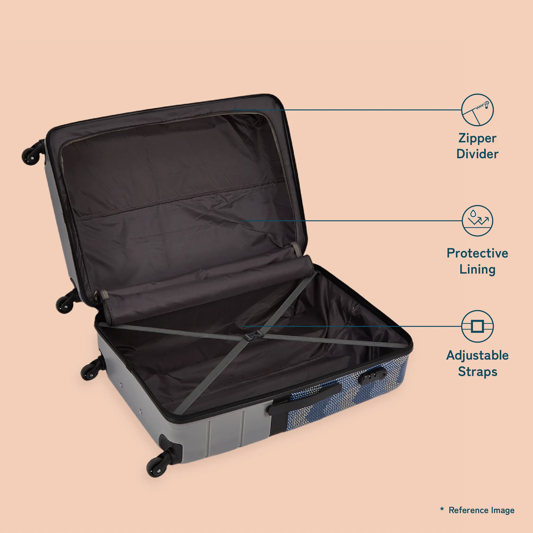 Himachal Chevron Grey Raahi Trolley Bag