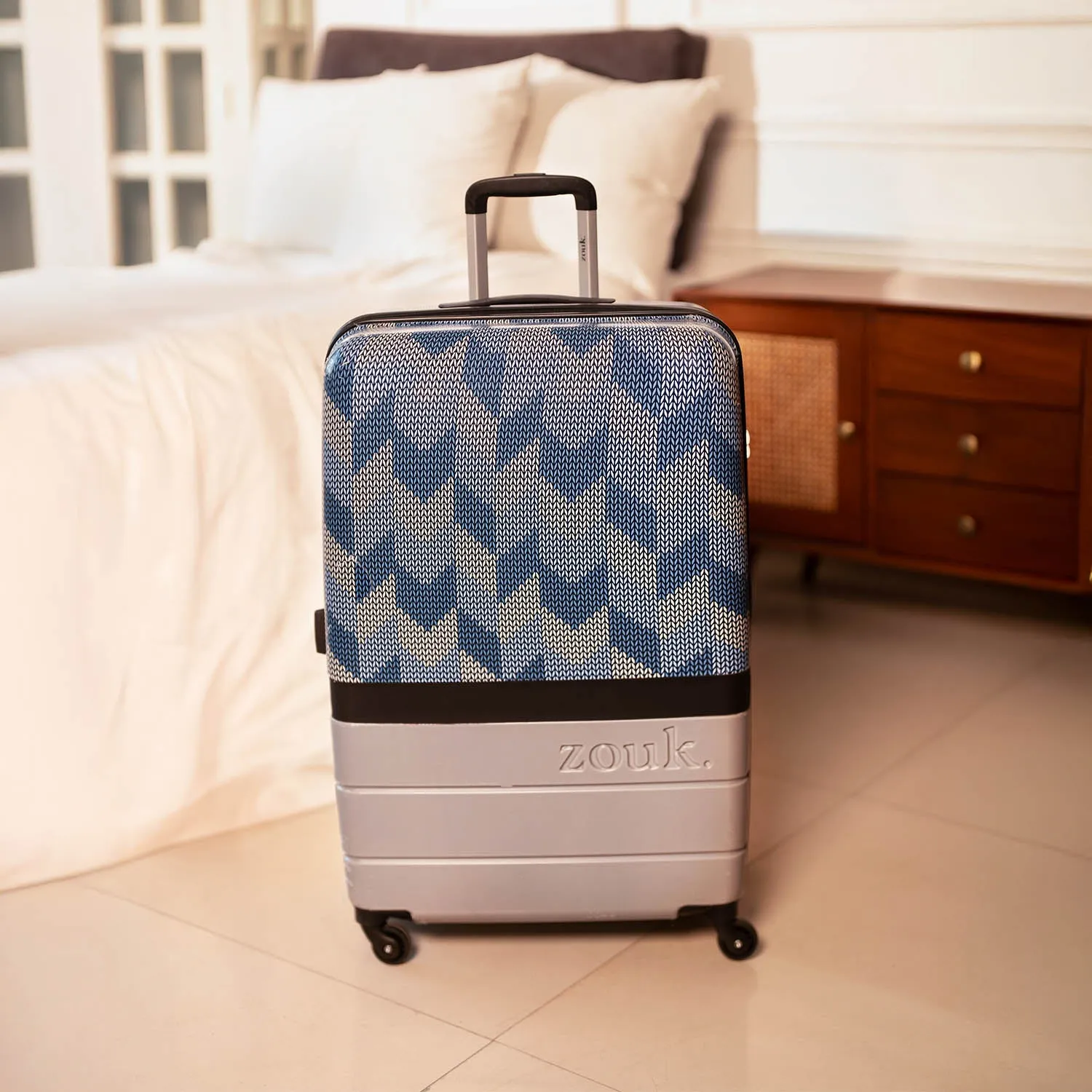 Himachal Chevron Grey Raahi Trolley Bag