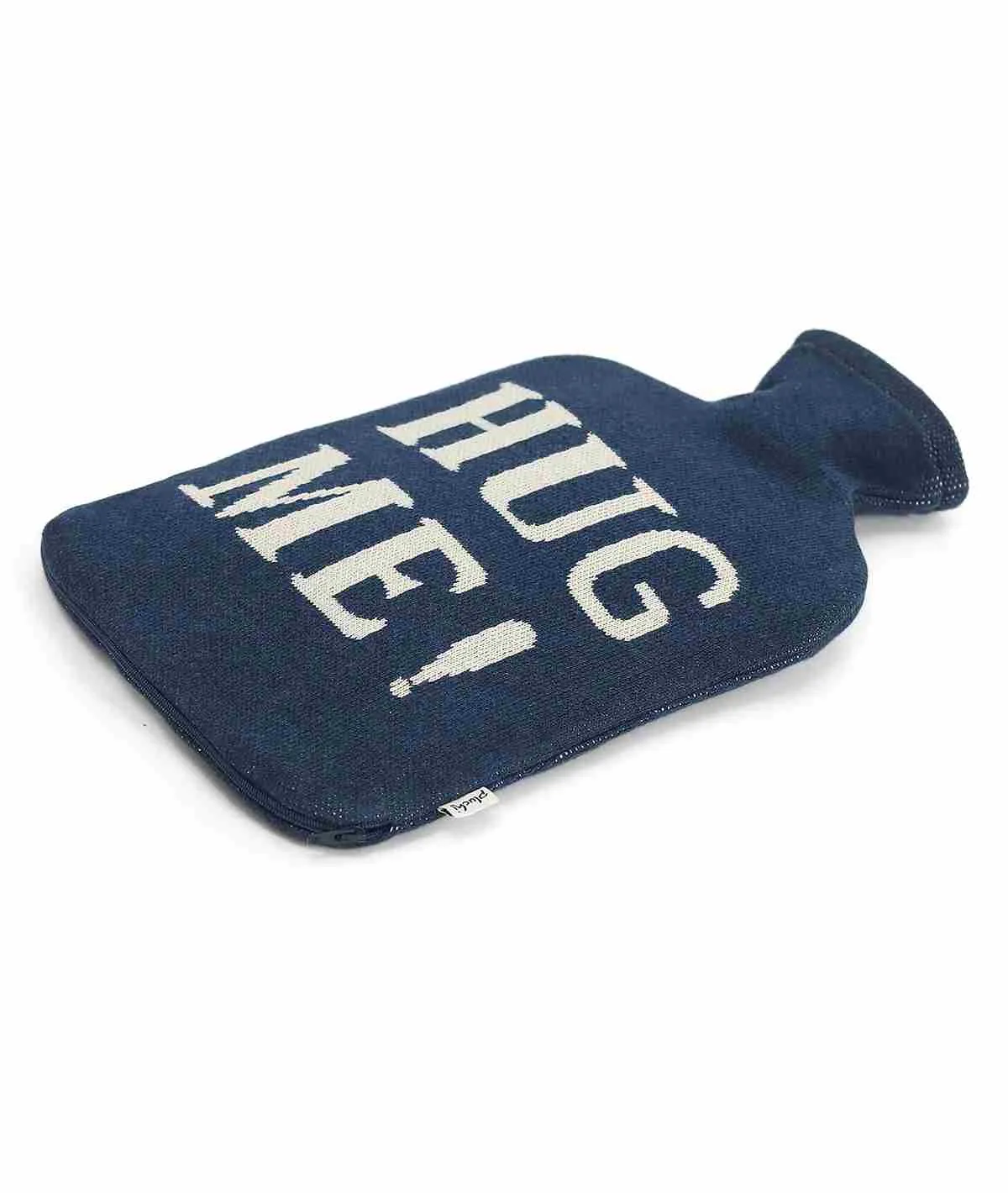 Hug Me Navy Melange & Natural Color Combed Cotton Hot Water Bottle Cover