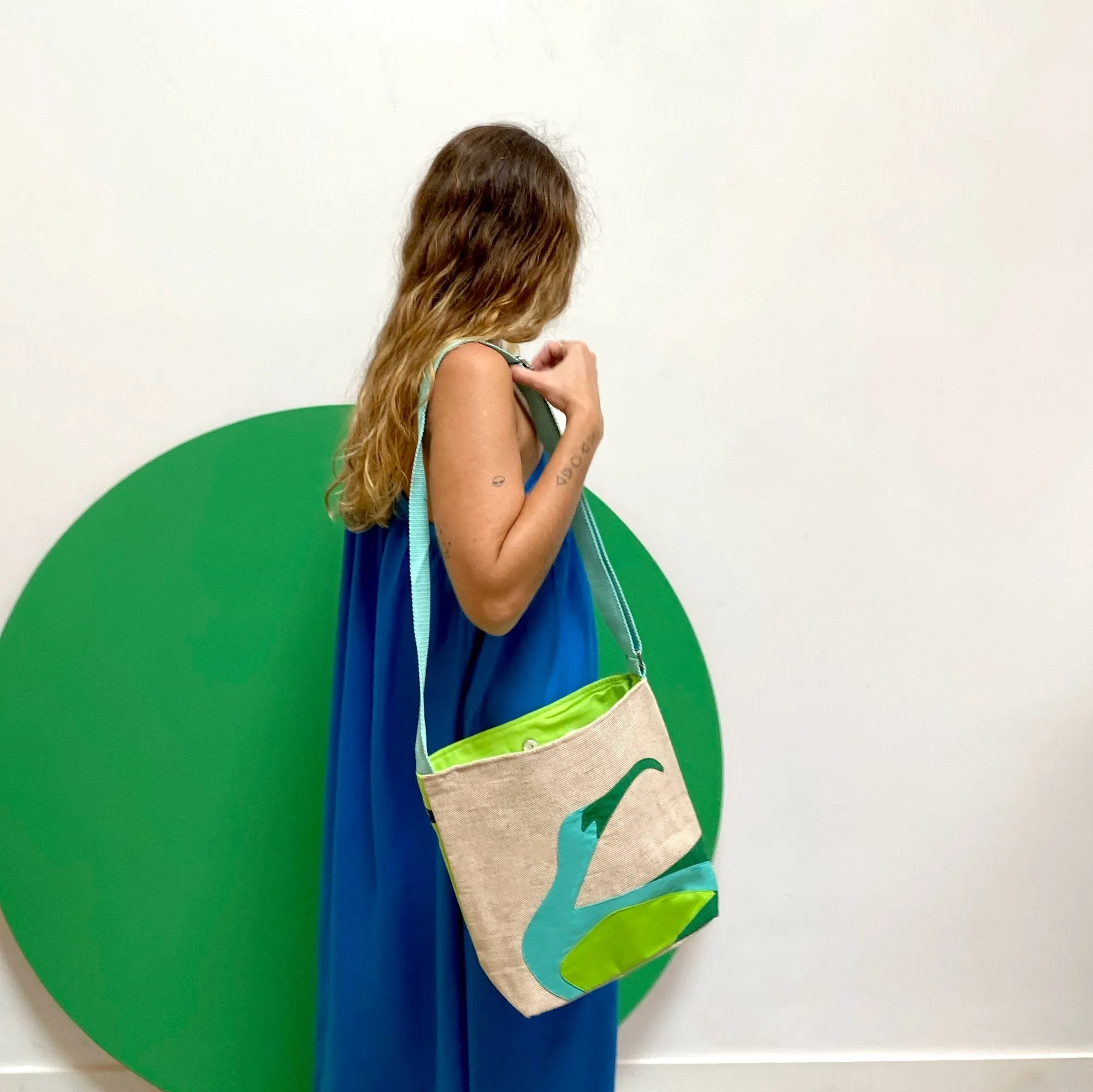 Ibis Crossbody Shoulder Bag in Lime Green