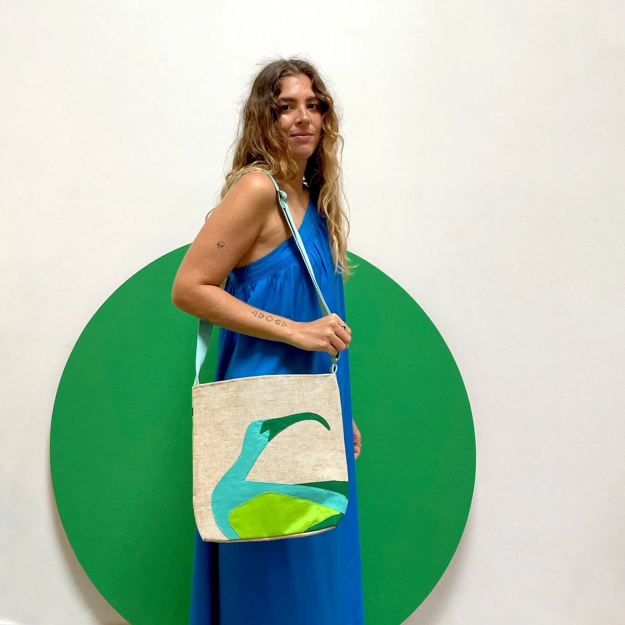 Ibis Crossbody Shoulder Bag in Lime Green