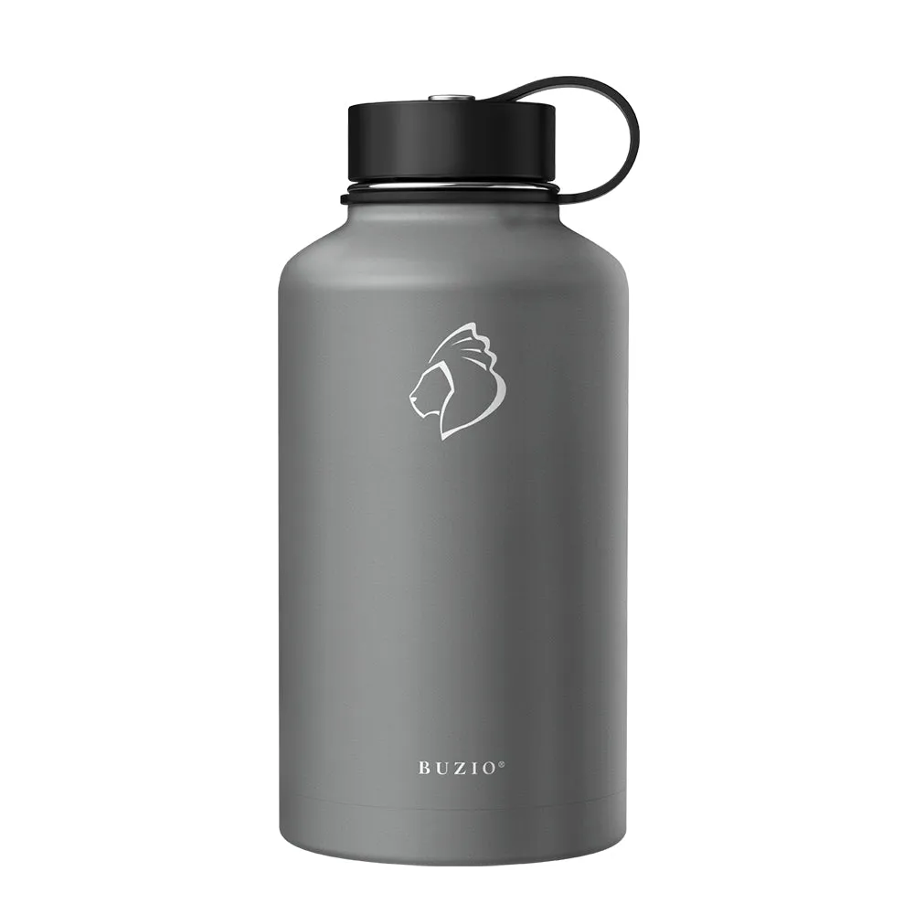 Insulated Water Bottle With 2 Lids | 64oz | Graphite