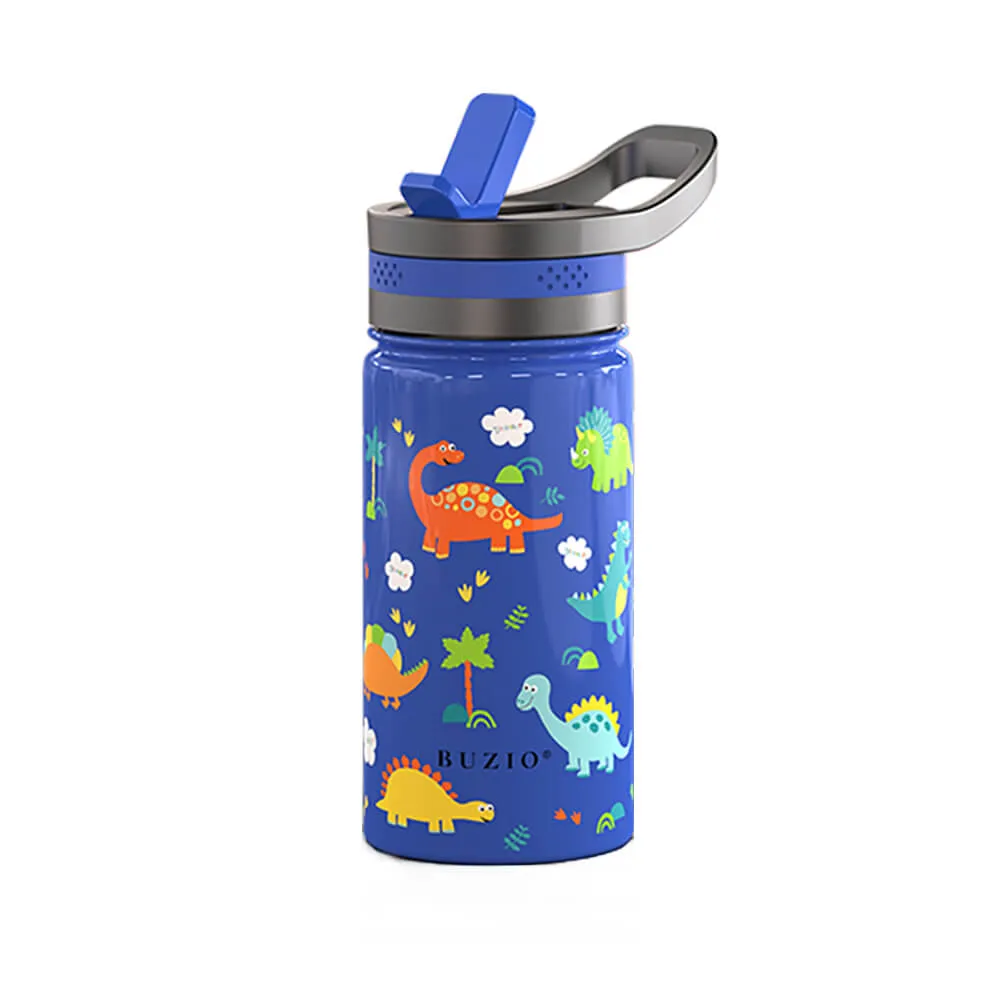 Insulated Water Bottle with Straw Lid For Kids | Dinosaurs | 14oz