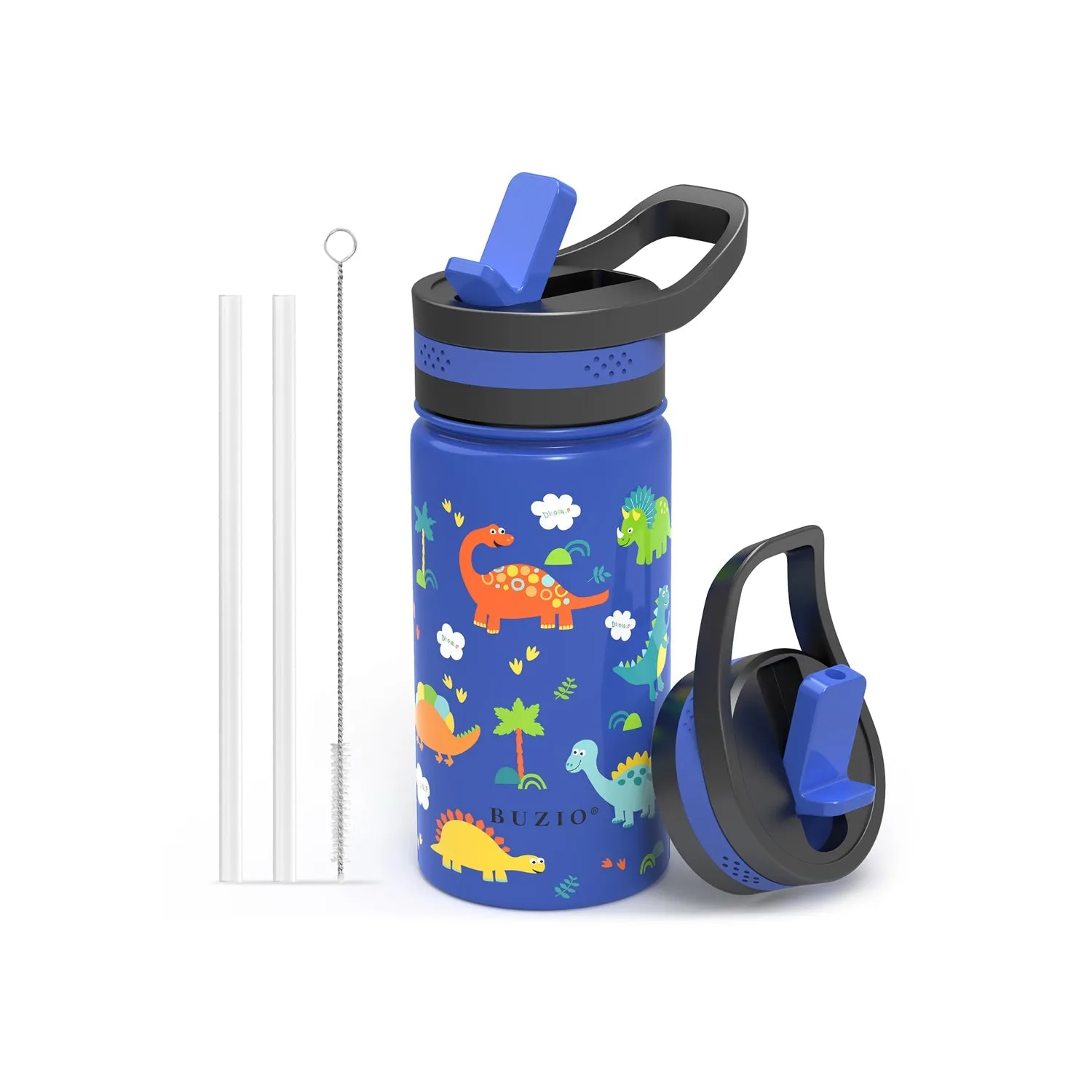 Insulated Water Bottle with Straw Lid For Kids | Dinosaurs | 14oz