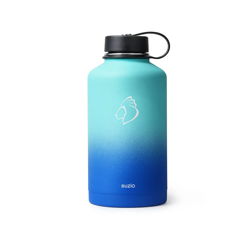 Insulated Water Bottles with 2 Lids | Caribbean Blue | 64oz